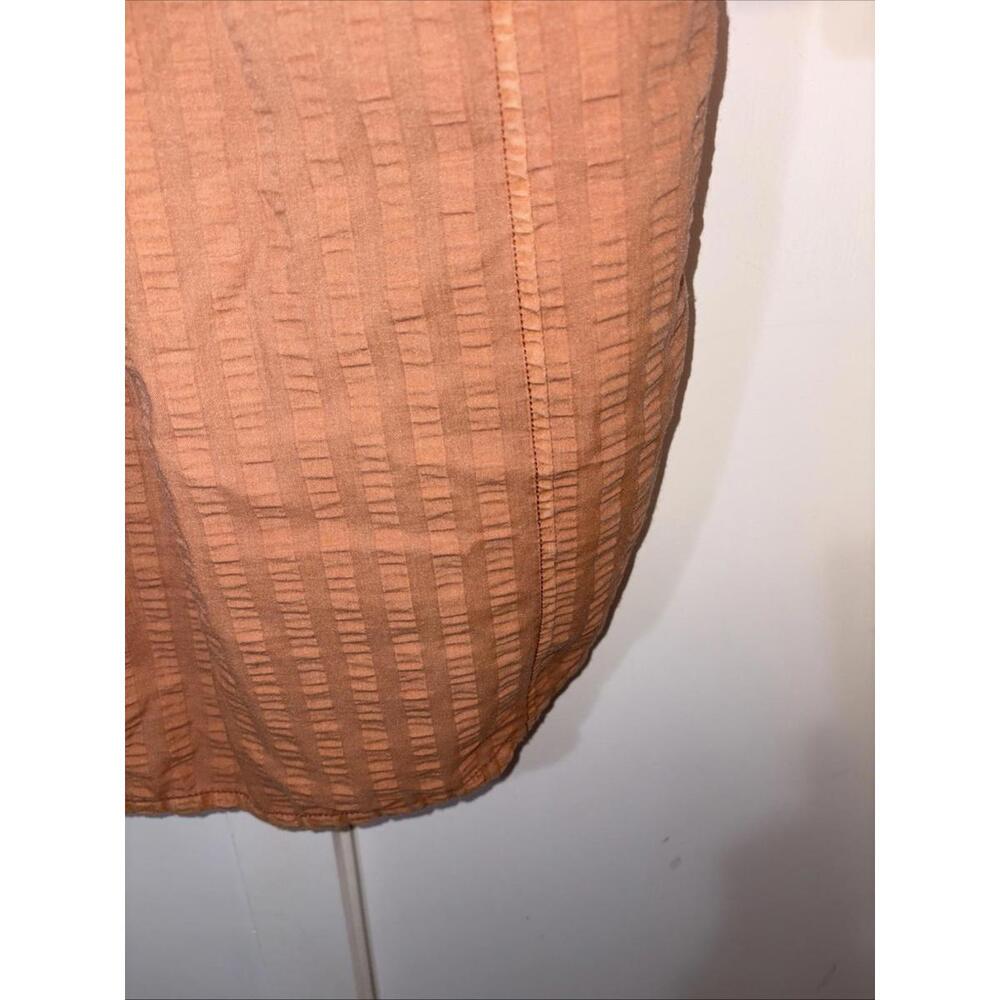 Anthropologie Pilcro Tunic Top Seersucker Button Down Kurti Dark Orange‎ Boho S - Picture 12 of 15